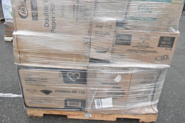 30 BRAND NEW! Boxes Including 50010DWALLW Choice 10 oz. White Smooth Double Wall Paper Hot Cup, Choice Portion Cups, 3 Box Choice Cutlery Packs, Choice Hinged Containers. 30 Times Your Bid! - Image 8 of 9