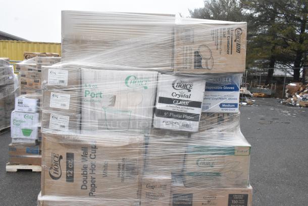 30 BRAND NEW! Boxes Including 50010DWALLW Choice 10 oz. White Smooth Double Wall Paper Hot Cup, Choice Portion Cups, 3 Box Choice Cutlery Packs, Choice Hinged Containers. 30 Times Your Bid! - Image 9 of 9