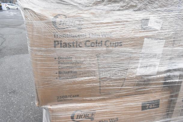 35 BRAND NEW! Boxes Including Choice Foil Steam Pans, 500TW7 Choice 7 oz. Translucent Thin Wall Plastic Cold Cup - 2500/Case, 2 Box 394365L Noble Products Powder-Free Disposable Clear Vinyl Gloves for Foodservice - Large - 1000/Case, 4 Box 346WKFSNSPM Choice White Medium Weight Wrapped Polypropylene Plastic Cutlery Pack with Napkin and Salt / Pepper Packets - 250/Case. 35 Times Your Bid! - Image 4 of 10