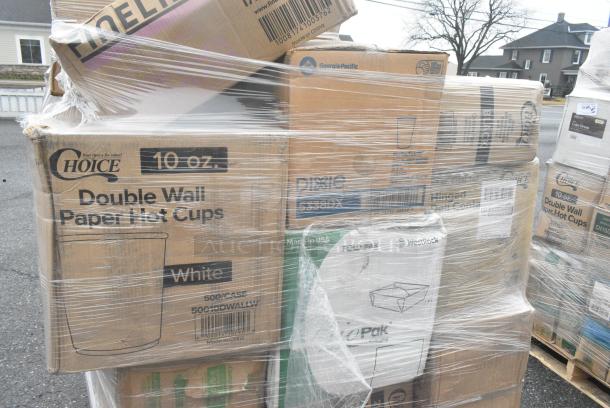 35 BRAND NEW! Boxes Including 2 Box 130BKKNIFEX Choice Black Extra Heavy Weight Polystyrene Plastic Knife - 1000/Case, 2 Box 500CC32THD Choice Heavy Duty 32 oz. Tall Heavy Weight Clear PET Plastic Cold Cup - 300/Case, 50010DWALLW Choice 10 oz. White Smooth Double Wall Paper Hot Cup - 500/Case. 35 Times Your Bid! - Image 8 of 9