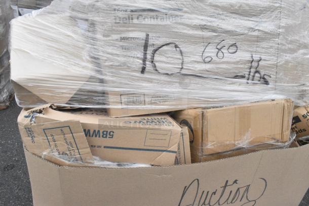 21 BRAND NEW! Boxes Including Choice Deli Containers, Duro 8 lb White Paper Bags, Dart C90PST1 ClearSeal Hinged Lid Plastic Container 8 1/4" x 8 1/4" x 3" - 250/Case. 21 Times Your Bid! - Image 4 of 8