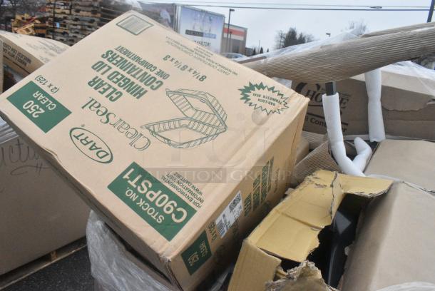 21 BRAND NEW! Boxes Including Choice Deli Containers, Duro 8 lb White Paper Bags, Dart C90PST1 ClearSeal Hinged Lid Plastic Container 8 1/4" x 8 1/4" x 3" - 250/Case. 21 Times Your Bid! - Image 7 of 8