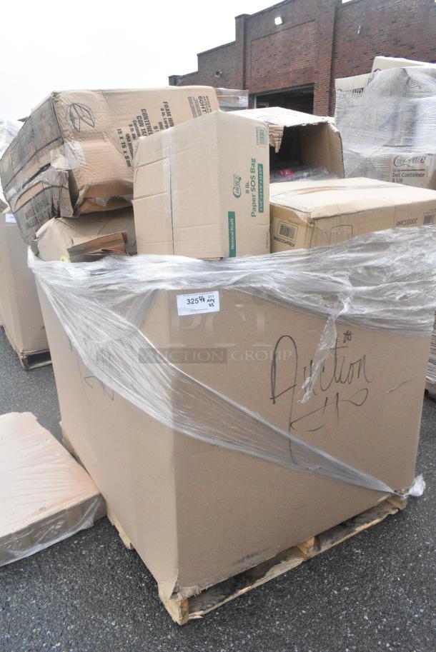 25 BRAND NEW! Boxes Including 500CC12 Choice Clear PET Customizable Plastic Cold Cup - 12 oz. - 1000/Case, Dart 60HT1 White Foam Hinged Lid Container 6" x 6" x 3" - 500/Case. 25 Times Your Bid! - Image 1 of 5