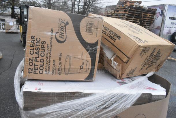 25 BRAND NEW! Boxes Including 500CC12 Choice Clear PET Customizable Plastic Cold Cup - 12 oz. - 1000/Case, Dart 60HT1 White Foam Hinged Lid Container 6" x 6" x 3" - 500/Case. 25 Times Your Bid! - Image 4 of 5