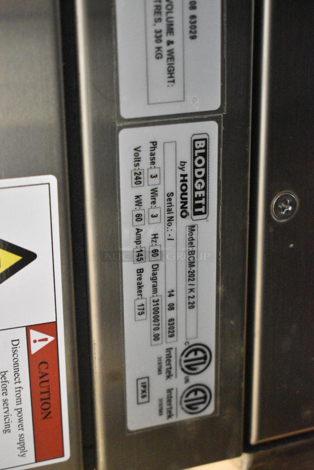 BRAND NEW SCRATCH AND DENT! Blodgett BCM-202/K 2.20 Stainless Steel Commercial Electric Powered Roll In Rack Combi Convection Oven w/ View Through Door. 240 Volts, 3 Phase. - Image 7 of 9