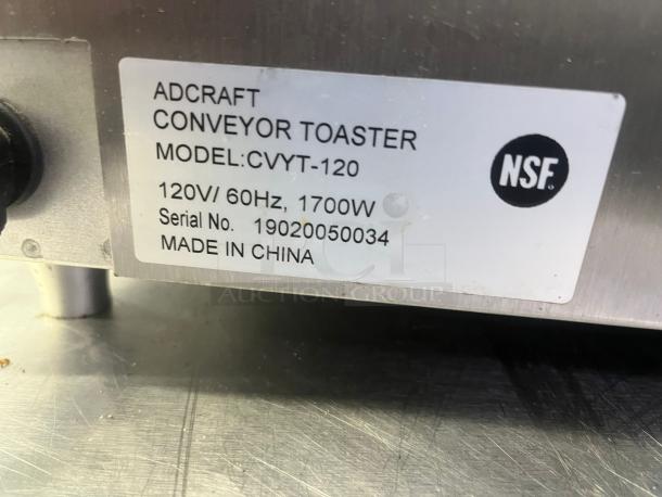 Adcraft CVYT-120 Countertop Conveyor Toaster w/ 300-Piece/hr Capacity, Stainless - Image 4 of 6