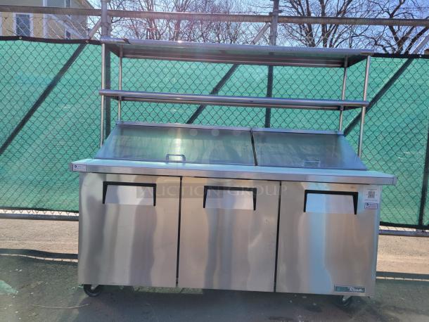 True TSSU-72 Mega Top Sandwich & Salad Prep Cooler 30 Pan 19 cu.ft WITH Stainless Steel Shelves for Storage - Image 1 of 5