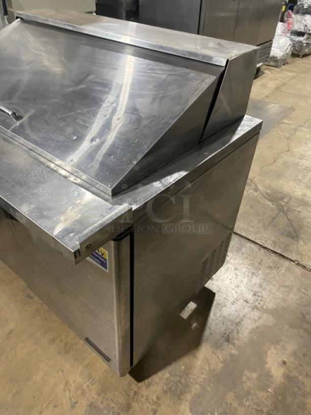 SWEET! Turbo Air Commercial Stainless Steel 2 Door Refrigerated Bain Marie Style Mega Top Salad/Sandwich Prep Table! With Wire Racks! Model: TST-48SD-18 SN: M418605009! 115V 1 Phase! On Casters! - Image 2 of 9