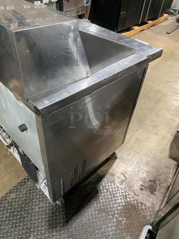 SWEET! Turbo Air Commercial Stainless Steel 2 Door Refrigerated Bain Marie Style Mega Top Salad/Sandwich Prep Table! With Wire Racks! Model: TST-48SD-18 SN: M418605009! 115V 1 Phase! On Casters! - Image 4 of 9