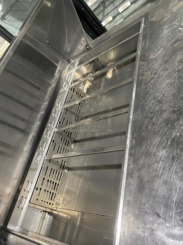 SWEET! Turbo Air Commercial Stainless Steel 2 Door Refrigerated Bain Marie Style Mega Top Salad/Sandwich Prep Table! With Wire Racks! Model: TST-48SD-18 SN: M418605009! 115V 1 Phase! On Casters! - Image 6 of 9