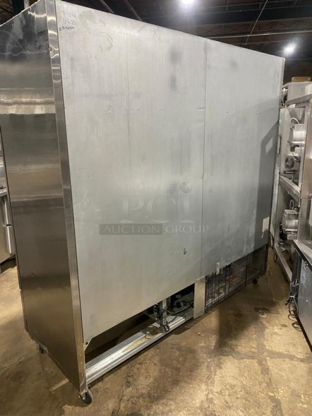 WOW! Empura Commercial Stainless Steel Solid 3 Door Reach In Refrigerator! With Poly Coated Wire Racks! Model: E72 SN: E72140730J2002! 115V 1 Phase! On Casters! - Image 3 of 8