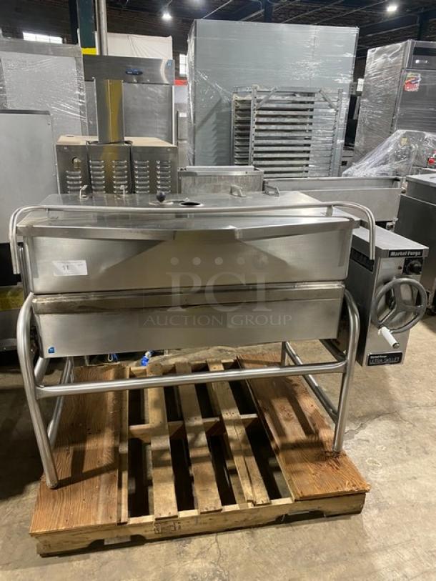 AWESOME! Market Forge Commercial Stainless Steel Natural Gas Powered Tilted Braising Pan/Ultra Tilt Skillet! Model: 1300-2 SN: 132900! 115V 1 Phase! On Legs! Working When Removed! - Image 1 of 8