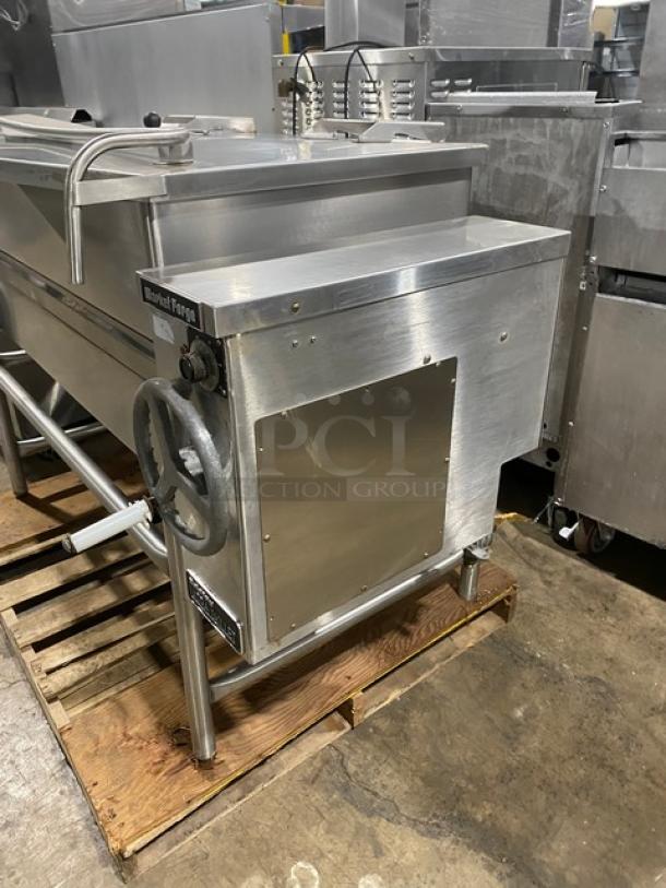 AWESOME! Market Forge Commercial Stainless Steel Natural Gas Powered Tilted Braising Pan/Ultra Tilt Skillet! Model: 1300-2 SN: 132900! 115V 1 Phase! On Legs! Working When Removed! - Image 3 of 8