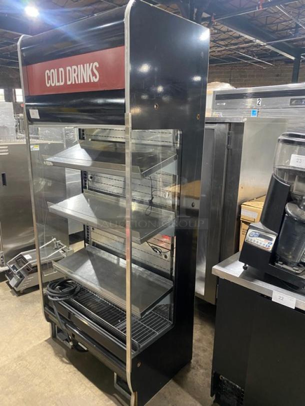 Hussmann Commercial Self-Contained 3-Tier Refrigerated Open Grab-N-Go Merchandiser Display Showcase! With Pull Down Night-Curtain! With Adjustable Shelves! Model: RGD-24D-72H-3-S/C SN: 1030122201833288! 208-240V 1 Phase! On Legs! - Image 4 of 8