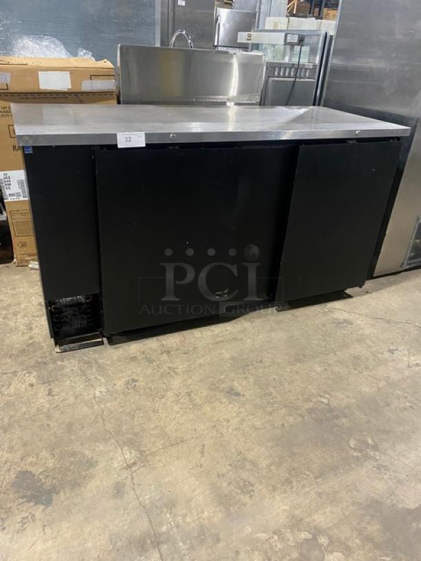 Beverage-Air Commercial 2 Door Refrigerated Back Bar Cooler! With Stainless Steel Worktop! With Poly Coated Wire Rack! Model: BB68-1 SN: 7602818! 115V 1 Phase! - Image 1 of 8