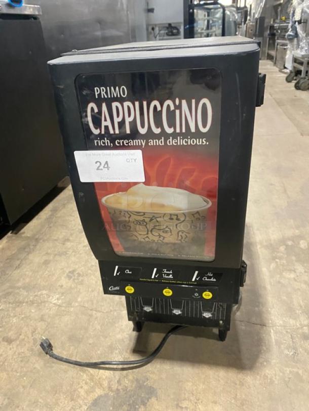 Curtis Commercial Countertop Hot Beverage/Cappuccino Machine! With 3 Flavor Dispensers! Model: CAFEPC3CL10000 SN: 13230376! 120V 1 Phase! On Legs! - Image 1 of 8
