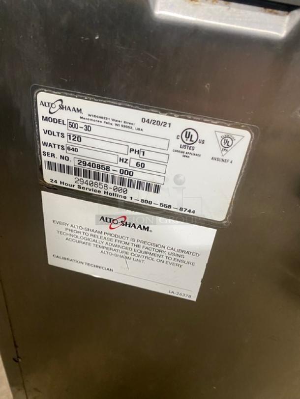 Alto-Shaam! 2021! Halo Heat Series Commercial Stainless Steel Electric Powered 3 Drawer Hot Food Warmer! With Digital Controls! Model: 5003-D SN: 2940858-000! 120V 1 Phase! - Image 5 of 8