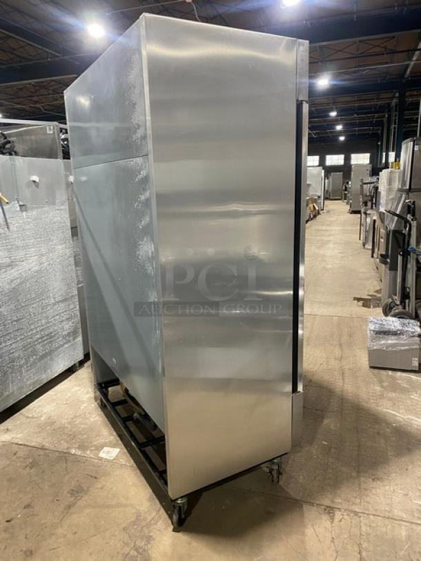True T-Series Commercial Stainless Steel Double Glass Swing Door Reach In Merchandiser Refrigerator! With Poly Coated Wire Racks! Model: T-49G-LD SN: 9033298! 115V 1 Phase! On Casters! - Image 3 of 8