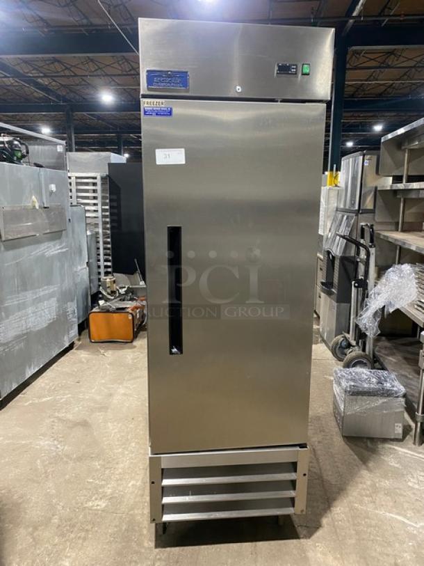 Artic Air Commercial Stainless Steel Solid Single Door Reach In Freezer! With Poly Coated Wire Racks! Model: AF23 SN: 253187! 115V! On Casters! - Image 1 of 10