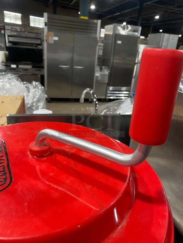 Chef Master Commercial Red Heavy Duty 5 Gal. Salad Spinner/Dryer! With Crank Handle & Brake System! - Image 4 of 5