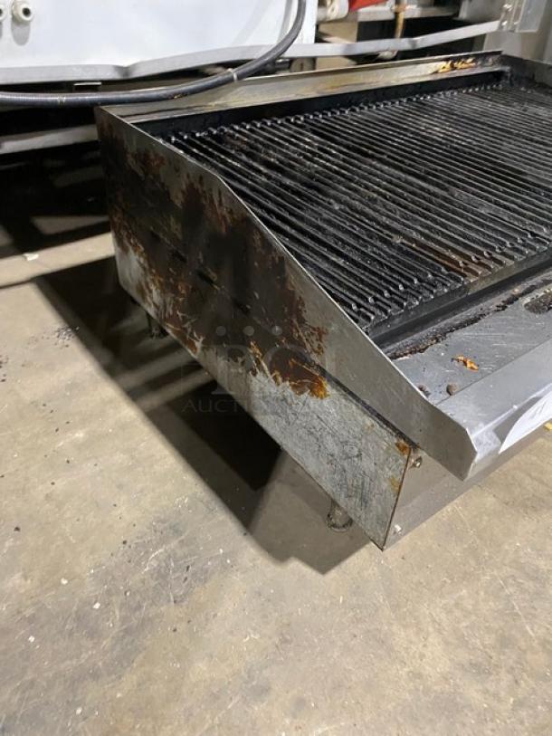 Commercial Stainless Steel Natural Gas Powered Countertop Char Grill! With Grooved Grates! On Legs! - Image 2 of 7
