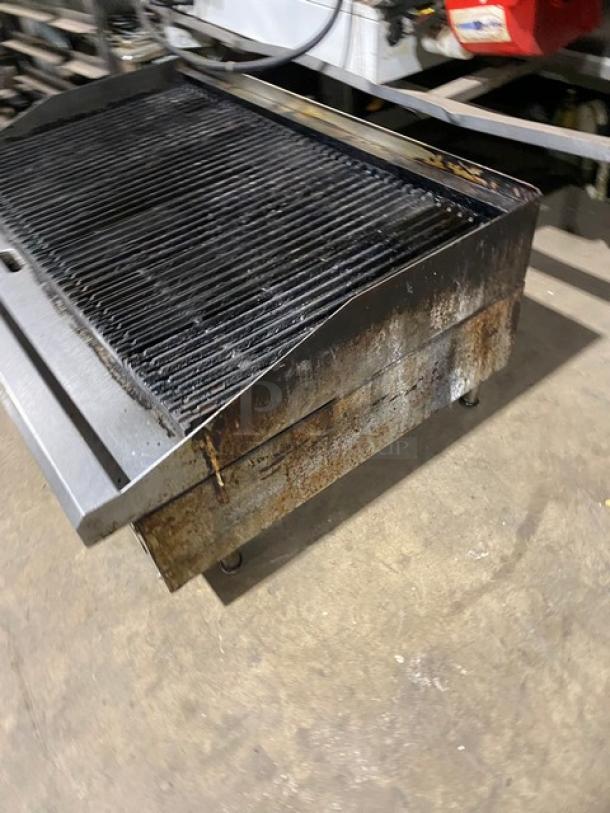 Commercial Stainless Steel Natural Gas Powered Countertop Char Grill! With Grooved Grates! On Legs! - Image 3 of 7