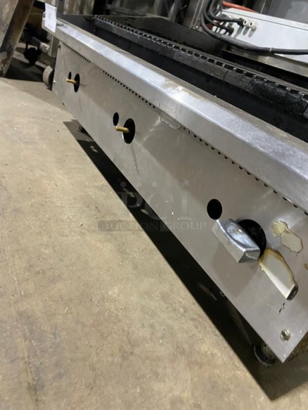 Commercial Stainless Steel Natural Gas Powered Countertop Char Grill! With Grooved Grates! On Legs! - Image 6 of 7