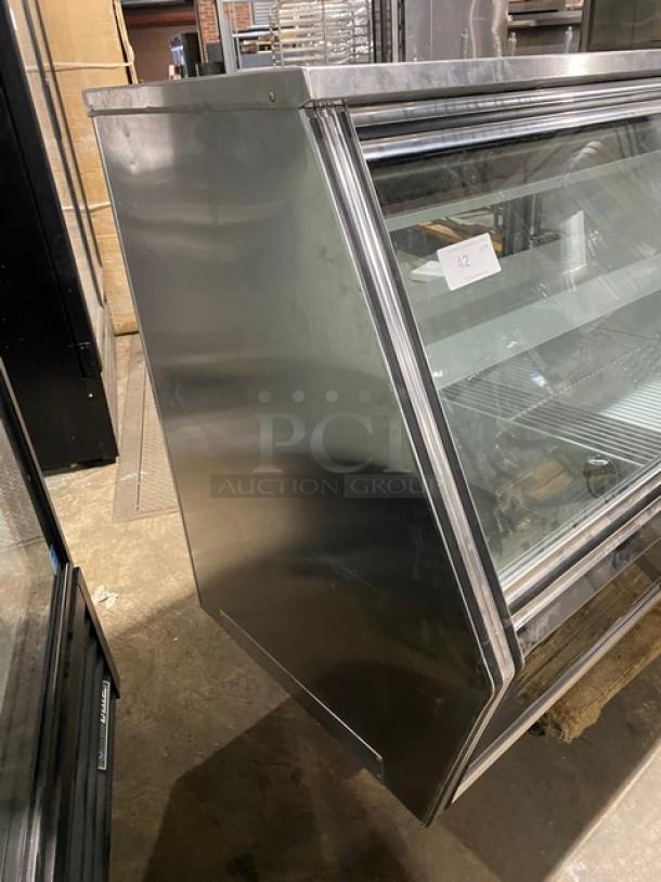 Universal Coolers Commercial Stainless Steel Slanted Glass Refrigerated Deli Meat Display Case! With Adjustable Shelve & Poly Coated Wire Rack! With Rear Access Sliding Glass Doors! With Storage Space Underneath! - Image 2 of 7