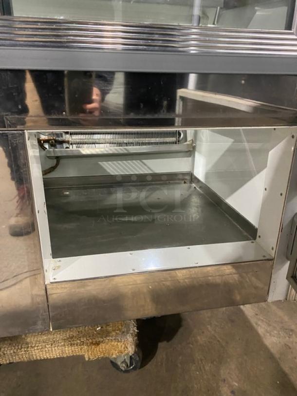 Universal Coolers Commercial Stainless Steel Slanted Glass Refrigerated Deli Meat Display Case! With Adjustable Shelve & Poly Coated Wire Rack! With Rear Access Sliding Glass Doors! With Storage Space Underneath! - Image 6 of 7