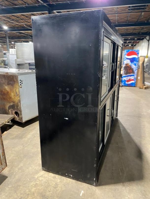 Custom Cool Commercial Black 4 Section Upright Reach In Dairy/Beverage Merchandiser Refrigerator! With Sliding Glass Door Access! With Wired Racks! Model: BW96 SN: C1897113! 115V 1 Phase! - Image 2 of 9
