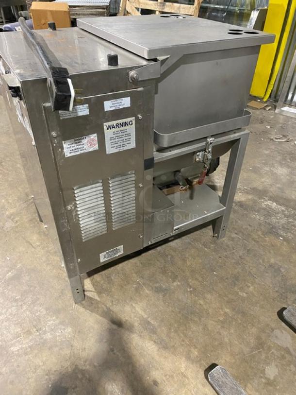 Hollymatic Commercial Stainless Steel Meat Mixer/Grinder! With Swing Open Hopper! Model: GMG 180A SN: 6089! 200V 3 Phase! On Legs! With Casters! - Image 4 of 12