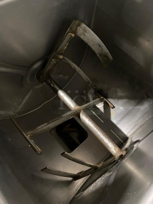 Hollymatic Commercial Stainless Steel Meat Mixer/Grinder! With Swing Open Hopper! Model: GMG 180A SN: 6089! 200V 3 Phase! On Legs! With Casters! - Image 5 of 12