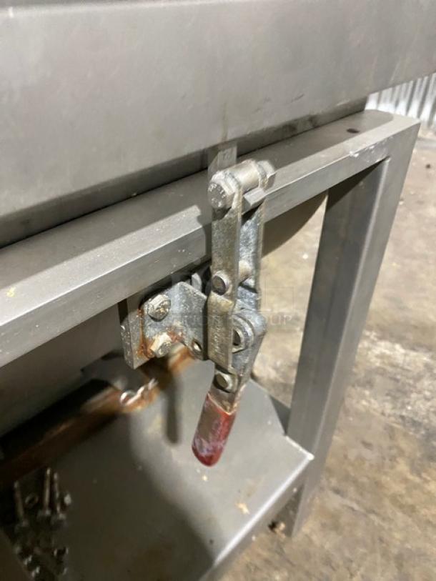 Hollymatic Commercial Stainless Steel Meat Mixer/Grinder! With Swing Open Hopper! Model: GMG 180A SN: 6089! 200V 3 Phase! On Legs! With Casters! - Image 9 of 12