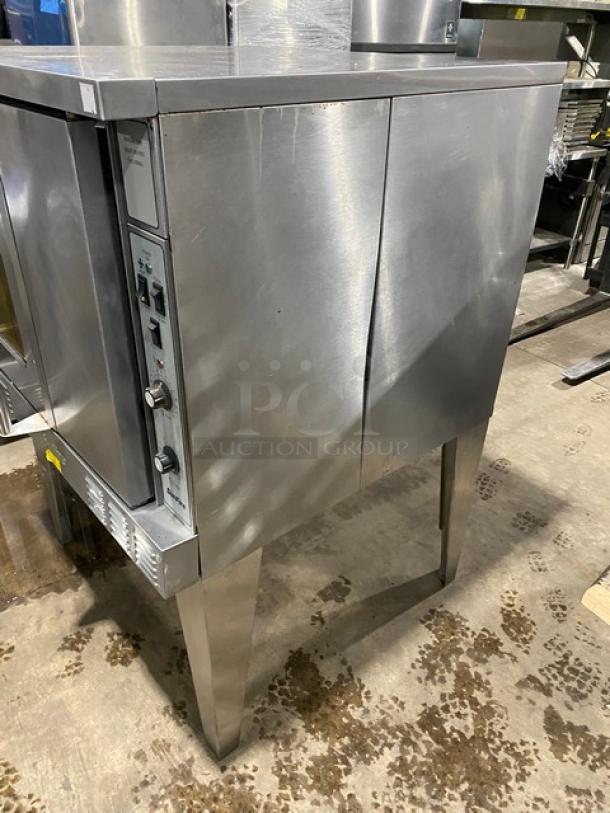 SunFire Commercial Stainless Steel Natural Gas Powered Single Deck Convection Oven! With Wired Racks! Model: SCO-GS-10S SN: 1309230000107! 120V 1 Phase! On Legs! - Image 3 of 8