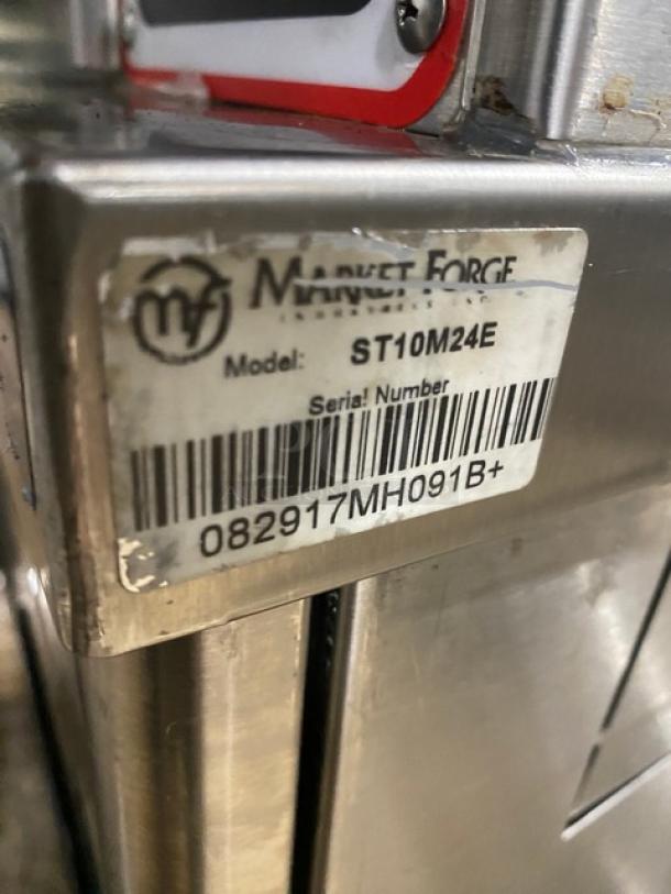 Market Forge Commercial Stainless Steel Electric Powered Dual Compartment Convection Steam Oven! With Individual Controls! With Built In Pan Holding Racks! Model: ST10M24E SN: 082917MH091B+! 208V 3 Phase! On Legs! - Image 9 of 10
