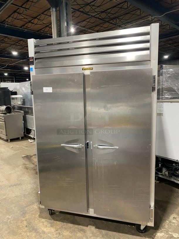 Traulsen Commercial Stainless Steel Solid 2 Door Reach In Refrigerator! Energy Star Certified! With Poly Coated Wire Racks! Model: G20010 SN: T21699G09! 115V 1 Phase! On Casters! - Image 1 of 9