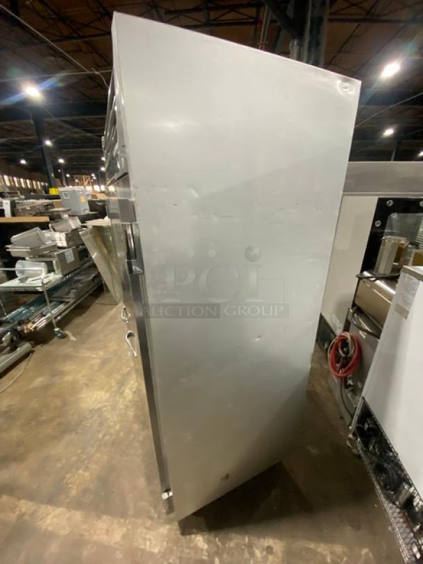 Traulsen Commercial Stainless Steel Solid 2 Door Reach In Refrigerator! Energy Star Certified! With Poly Coated Wire Racks! Model: G20010 SN: T21699G09! 115V 1 Phase! On Casters! - Image 2 of 9