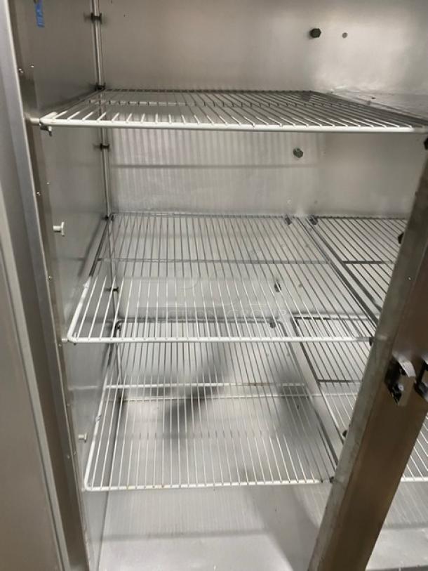 Traulsen Commercial Stainless Steel Solid 2 Door Reach In Refrigerator! Energy Star Certified! With Poly Coated Wire Racks! Model: G20010 SN: T21699G09! 115V 1 Phase! On Casters! - Image 6 of 9