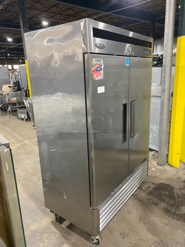 Turbo Air Maximum Series Commercial Stainless Steel Solid 2 Door Reach In Freezer! Energy Star Certified! With Poly Coated Wire Racks! Model: MSF-49NM SN: NF49308075! 110-120V 1 Phase! On Casters! - Image 2 of 11