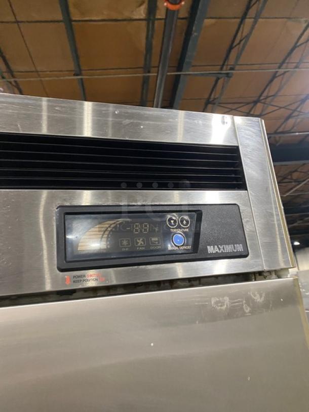 Turbo Air Maximum Series Commercial Stainless Steel Solid 2 Door Reach In Freezer! Energy Star Certified! With Poly Coated Wire Racks! Model: MSF-49NM SN: NF49308075! 110-120V 1 Phase! On Casters! - Image 10 of 11