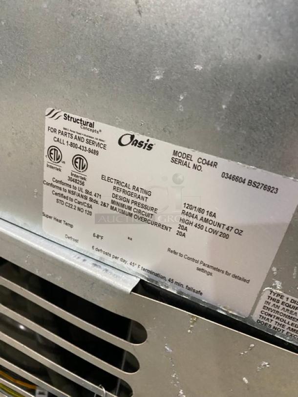 Structural Concepts Oasis Series Commercial Black Horizontal Refrigerated Open Grab-N-Go Self-Service Merchandiser Display Case! With Removable Handled Cover! Model: CO44R SN: 0346604 BS276923! 120V 1 Phase! - Image 7 of 8