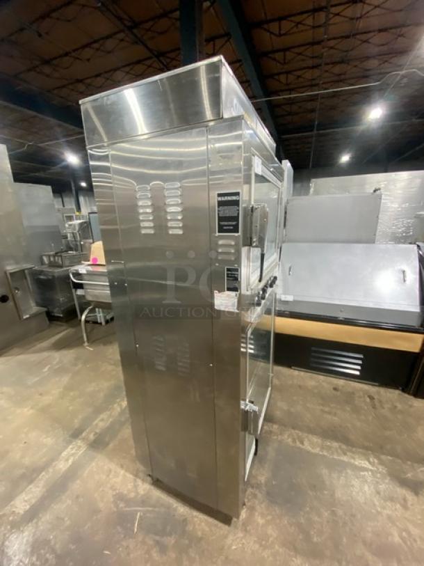 Nu-Vu Subway Style Commercial Stainless Steel Electric Powered Double Deck Oven/Proofer Combo! With Wired Oven Racks! Model: SUB123 SN: 00342436060400010001! 208V 3+N Phase! On Casters! - Image 2 of 10