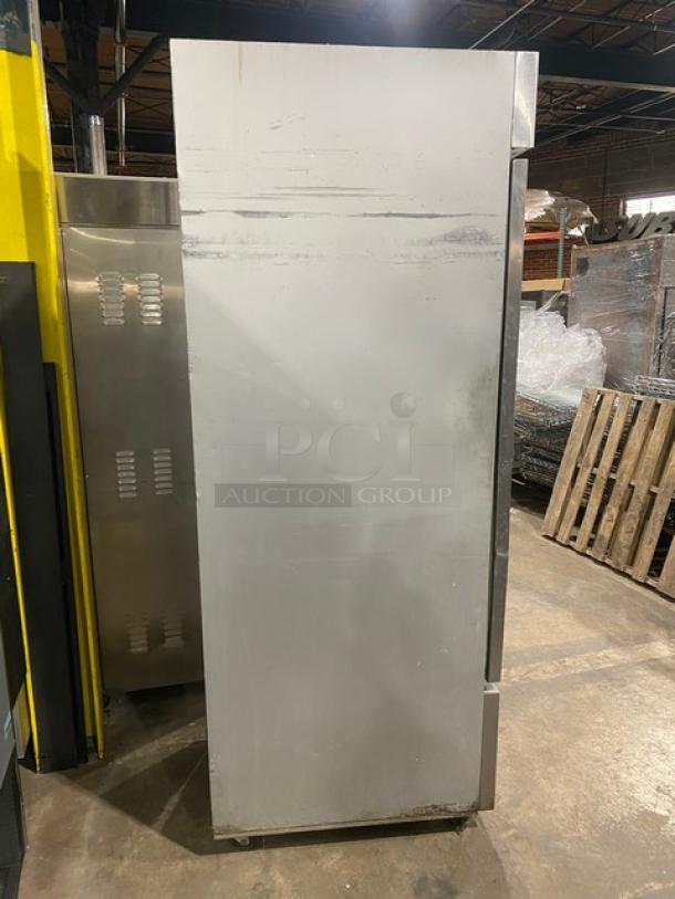 Beverage-Air Commercial Stainless Steel Solid Single Door Reach In Refrigerator! With Poly Coated Wire Racks! Model: KR24-1AS SN: 5026859! 115V 1 Phase! On Casters! - Image 3 of 9