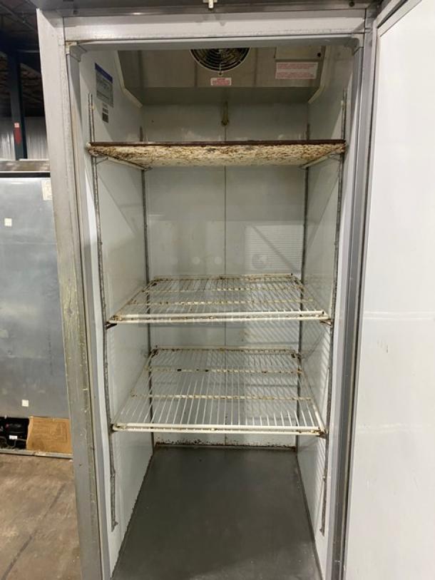 Beverage-Air Commercial Stainless Steel Solid Single Door Reach In Refrigerator! With Poly Coated Wire Racks! Model: KR24-1AS SN: 5026859! 115V 1 Phase! On Casters! - Image 5 of 9