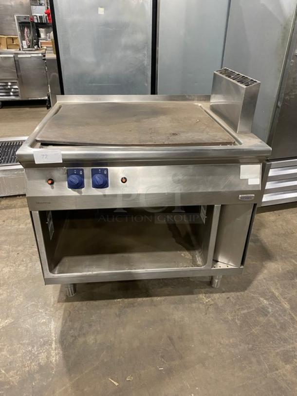 Electrolux Thermaline Series Commercial Stainless Steel Natural Gas Powered Free-Cook Flat Top Grill! With Back Splash! With Enclosed Open Base! On Legs! - Image 1 of 8