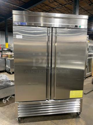 Kratos Commercial Stainless Steel Solid 2 Door Reach In Freezer! With Poly Coated Wire Racks! Model: 69K-774HC SN: 201672049! 115V 1 Phase! On Casters!