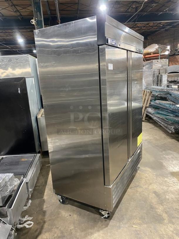 Kratos Commercial Stainless Steel Solid 2 Door Reach In Freezer! With Poly Coated Wire Racks! Model: 69K-774HC SN: 201672049! 115V 1 Phase! On Casters! - Image 2 of 9