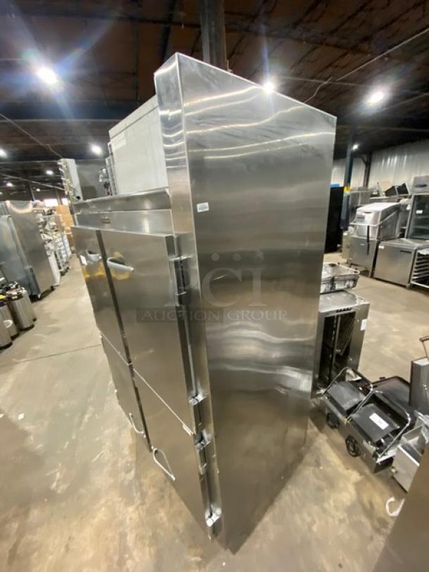 Traulsen Commercial Stainless Steel 2 Section Half Door Reach In Freezer! With Wired Racks! Model: ALT232NREHHS SN: T457230J96! 208-230/115V 1 Phase! On Legs! - Image 2 of 8
