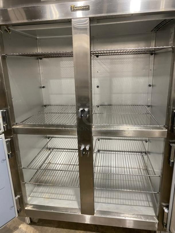 Traulsen Commercial Stainless Steel 2 Section Half Door Reach In Freezer! With Wired Racks! Model: ALT232NREHHS SN: T457230J96! 208-230/115V 1 Phase! On Legs! - Image 5 of 8