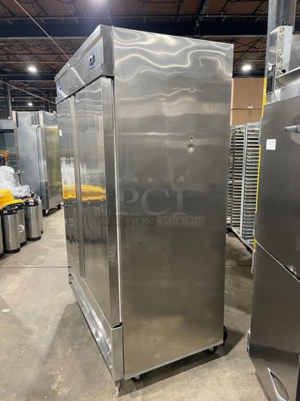 ColdTech Commercial Stainless Steel Solid 2 Door Reach In Refrigerator! Model: CFD-2R! 115V 1 Phase! On Casters! - Image 4 of 9